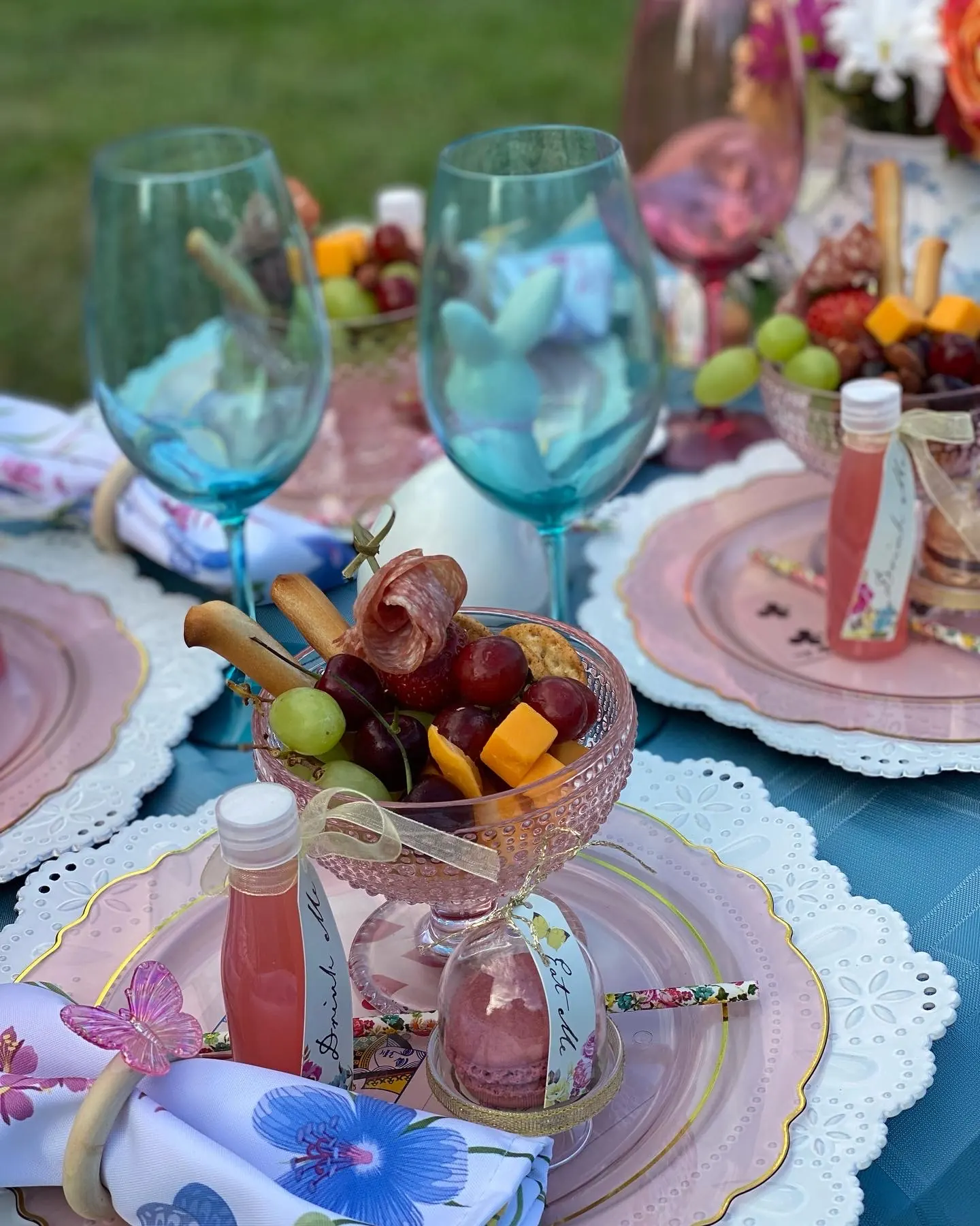 Colourful tea party table